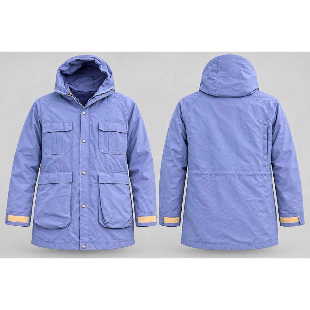 Woolrich jacket large  Blue Lined Hooded Mountain Parka Made in USA vtg 80's